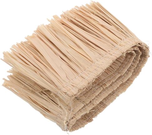 شرابات الرافية الطبيعية المصنوعة يدويًا من القش لتزيين المنزل بنفسك إكسسوارات أزياء هاواي للتعليق على الحائط in Kuwait