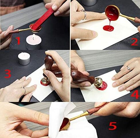 YGHM Lotus Wax Seal Stamp - Natural Rosewood Handle | Vintage Style for Valentine’s Day Gifts, Rose-Themed Wedding Invitations, Envelopes, Wine Packages & Love Letters in Saudi Arabia