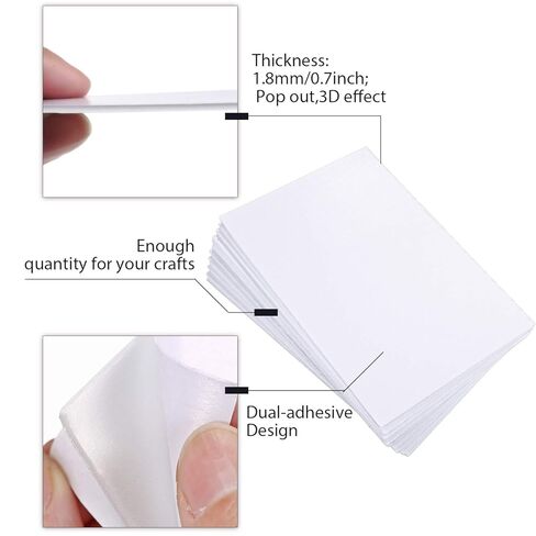Outus 12 Sheets Self Adhesive Foam Sheets 6 x 4 Inch White Double Sided Sticky Craft Foam Papers Dual-Adhesive Card Making, Crafting, DIY Project, Stamp, Scrapbooking in Saudi Arabia