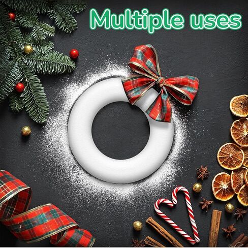 Zeyune 36 Pcs 4 Inch Foam Wreath Form Valentine's Day Small Polystyrene Foam Rings for Crafts Round White Wreath Circles for DIY Wedding Party Holiday Anniversary Door Home Flower Art Supplies in Saudi Arabia