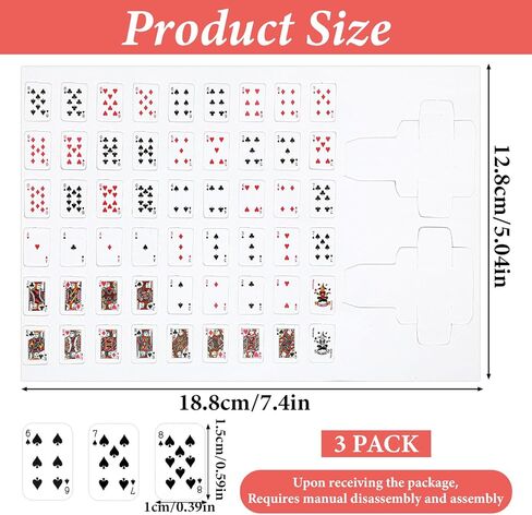 3 Copies Mini Playing Cards 0.59in Miniature Mini Deck of Cards Party Spoof Fun Tiny Decks of Playing Card Travel Poker Card for Adults Party Favor in Saudi Arabia