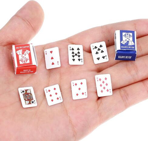 3 Copies Mini Playing Cards 0.59in Miniature Mini Deck of Cards Party Spoof Fun Tiny Decks of Playing Card Travel Poker Card for Adults Party Favor in Saudi Arabia