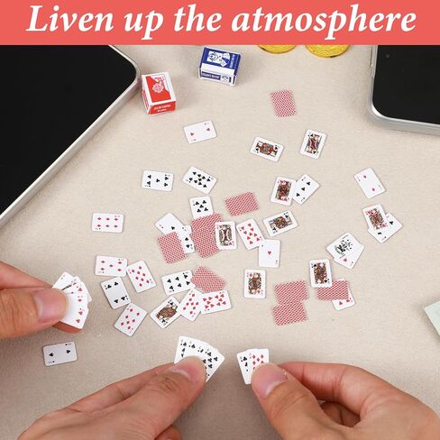 3 Copies Mini Playing Cards 0.59in Miniature Mini Deck of Cards Party Spoof Fun Tiny Decks of Playing Card Travel Poker Card for Adults Party Favor in Saudi Arabia
