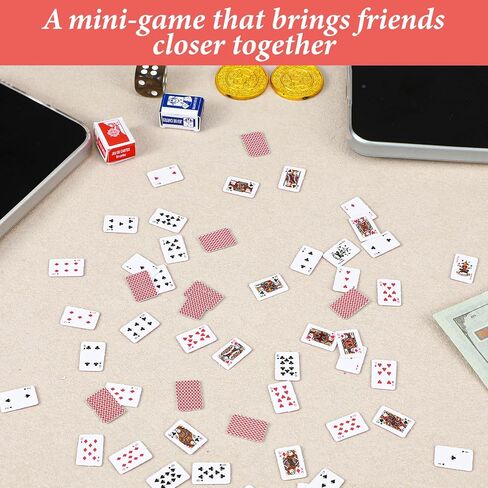 3 Copies Mini Playing Cards 0.59in Miniature Mini Deck of Cards Party Spoof Fun Tiny Decks of Playing Card Travel Poker Card for Adults Party Favor in Saudi Arabia