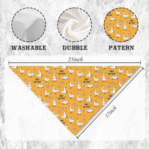 Goose Pattern Dog Bandana, Cute Farm Animal Cartoon Print Pet Kerchief, Adjustable Triangle Dogs Scarf, Silly Goose Pet Accessories Dog Scarf for Small Medium Dogs in Saudi Arabia