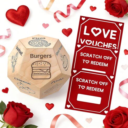 10 Fun DIY Scratch Off Cards & 1 Food Dice Valentine’s Day Set - Gag Gifts for Couples Him Her, Perfect Stocking Stuffers for Anniversary Birthday Wedding Party Date Night in Kuwait