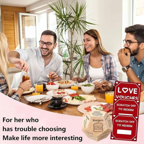 10 Fun DIY Scratch Off Cards & 1 Food Dice Valentine’s Day Set - Gag Gifts for Couples Him Her, Perfect Stocking Stuffers for Anniversary Birthday Wedding Party Date Night in Kuwait