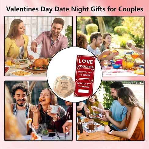 10 Fun DIY Scratch Off Cards & 1 Food Dice Valentine’s Day Set - Gag Gifts for Couples Him Her, Perfect Stocking Stuffers for Anniversary Birthday Wedding Party Date Night in Kuwait