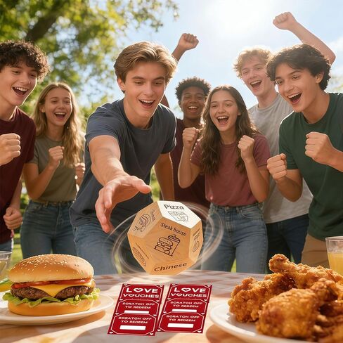 10 Fun DIY Scratch Off Cards & 1 Food Dice Valentine’s Day Set - Gag Gifts for Couples Him Her, Perfect Stocking Stuffers for Anniversary Birthday Wedding Party Date Night in Kuwait