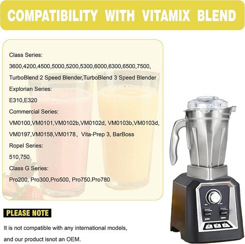 48 oz Stainless Steel Blending Container — BPA-Free, Compatible with Vitamix Models Including 5200, 5000, 6300, VM0103, VM0197, E310, A2500, and Classic/Commercial Series Blenders in Saudi Arabia