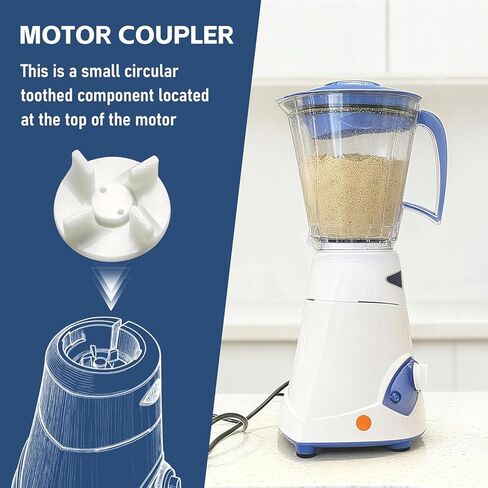 مجموعة قارنات التوصيل المصنوعة من النايلون من Wonder Star لمطحنة خلاط بريتي، باللون الأبيض، ووصلات المحرك والبرطمان، قطعتان|| قطع غيار لخلاطات بريثي 110 فولت ||محرك واحد ومجموعة قارنة جرة واحدة||لخلاط بريثي فقط in Kuwait