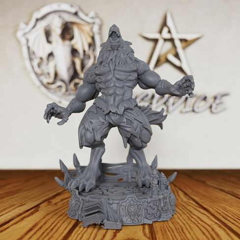 Howling Lycanthrope Resin Figure for Fantasy Role Playing - 28mm Scale Tabletop Unpainted Miniatures for Dungeon Masters & RPG Gift - Ideal for TTRPG & DND Minis - Werewolf Wyett (AS522) in Saudi Arabia