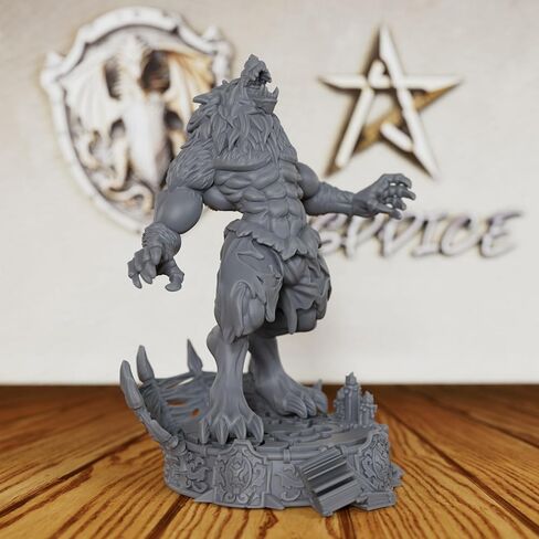 Howling Lycanthrope Resin Figure for Fantasy Role Playing - 28mm Scale Tabletop Unpainted Miniatures for Dungeon Masters & RPG Gift - Ideal for TTRPG & DND Minis - Werewolf Wyett (AS522) in Saudi Arabia