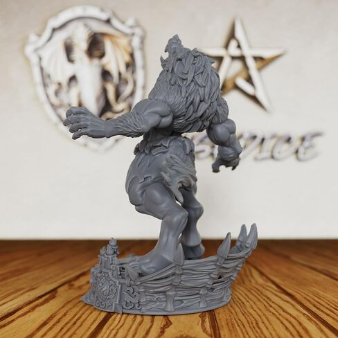 Howling Lycanthrope Resin Figure for Fantasy Role Playing - 28mm Scale Tabletop Unpainted Miniatures for Dungeon Masters & RPG Gift - Ideal for TTRPG & DND Minis - Werewolf Wyett (AS522) in Saudi Arabia