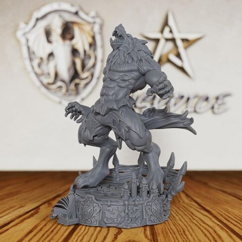 Howling Lycanthrope Resin Figure for Fantasy Role Playing - 28mm Scale Tabletop Unpainted Miniatures for Dungeon Masters & RPG Gift - Ideal for TTRPG & DND Minis - Werewolf Wyett (AS522) in Saudi Arabia