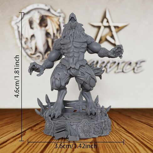 Howling Lycanthrope Resin Figure for Fantasy Role Playing - 28mm Scale Tabletop Unpainted Miniatures for Dungeon Masters & RPG Gift - Ideal for TTRPG & DND Minis - Werewolf Wyett (AS522) in Saudi Arabia