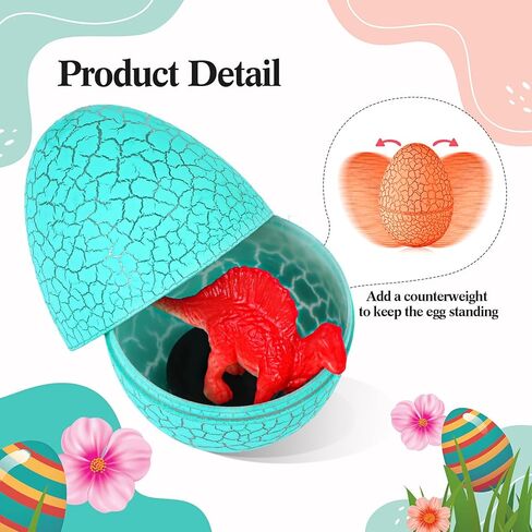 Sumind 48 Sets Easter Dinosaur Eggs Toys with 48 Dinosaur Figures Eggs Basket Stuffers Party Favor for Hunt Game in Saudi Arabia