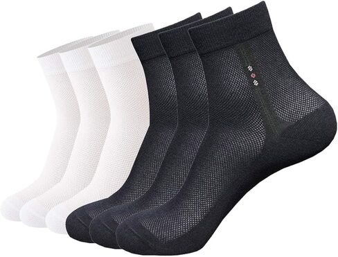 6 Pack Mens Ultra Thin Breathable Socks Summer Mesh Cotton Business Dress Sock in Kuwait