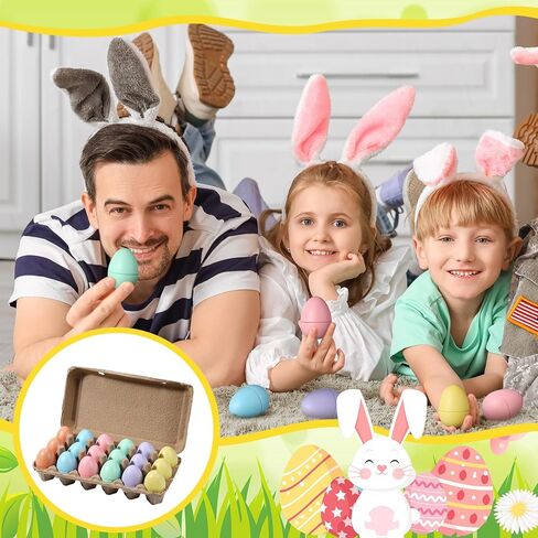 18 Pcs Pastel Fillable Easter Magnetic Wooden Eggs with Boxes, 3" Colorful Fake Egg Set, Reusable Easter Basket Stuffers for Decorative Crafts Spring DIY Displays Decoration Party Supplies in Saudi Arabia
