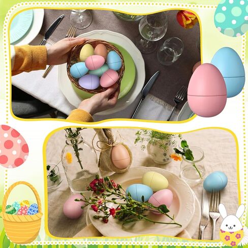 18 Pcs Pastel Fillable Easter Magnetic Wooden Eggs with Boxes, 3" Colorful Fake Egg Set, Reusable Easter Basket Stuffers for Decorative Crafts Spring DIY Displays Decoration Party Supplies in Saudi Arabia