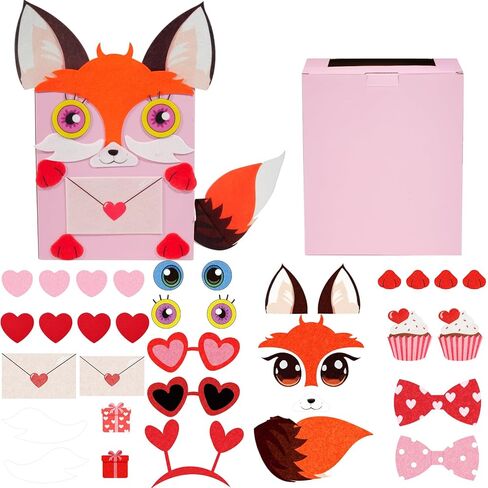 Fjoron Valentines DIY Mailbox for Boys Girls Valentine's Day Card Box Mail Box Crafts School Classroom Gifts Exchange Valentines Party Favors Kits (Sloth Style) in Saudi Arabia