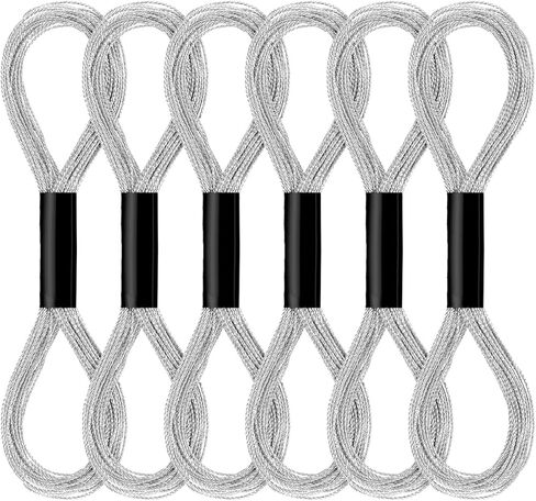 6 Skeins Embroidery Thread, Glitter Metallic Silver Embroidery Floss Friendship Bracelet String, Polyester Cross-Stitch Threads Friendship Bracelet String for Sew Making Yarn Accessories Craft Strings in Saudi Arabia