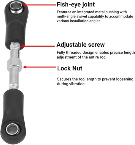 Niiyen RC Steering Rod, 2pcs/Set RC Car Steering Rod Servo Rod Servo Rod Link RC Servo Rod, Zd 6050 Ball Joint Tie Rod 1:16 Model Vehicle General(45mm) in Saudi Arabia