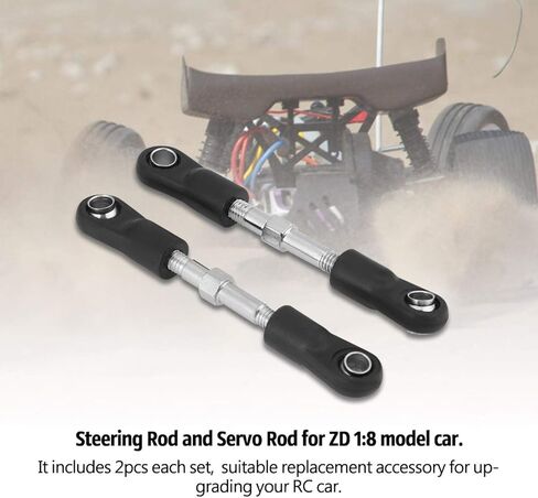 Niiyen RC Steering Rod, 2pcs/Set RC Car Steering Rod Servo Rod Servo Rod Link RC Servo Rod, Zd 6050 Ball Joint Tie Rod 1:16 Model Vehicle General(45mm) in Saudi Arabia