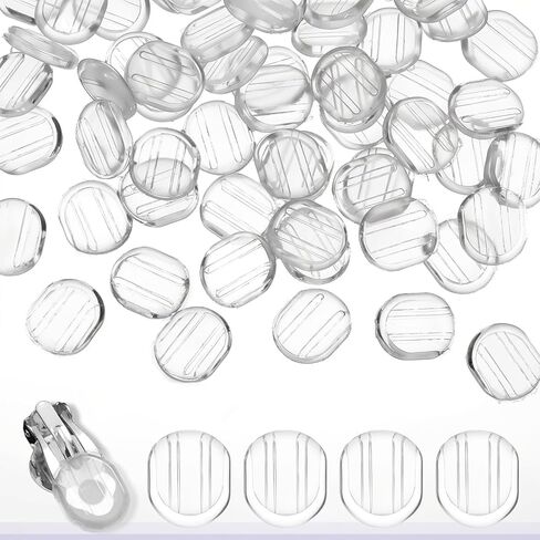 100 Pieces Earring Pads Silicone for Clip on Earrings Clear Silicone Clip-on Earring Backs Comfort Clip-On Earrings Cushions,Clear in Saudi Arabia