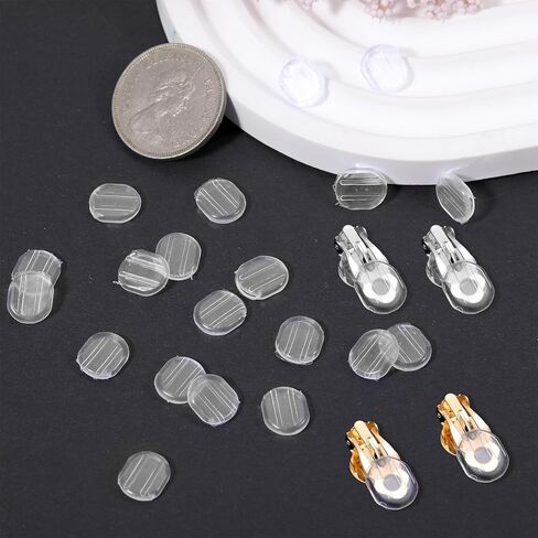 100 Pieces Earring Pads Silicone for Clip on Earrings Clear Silicone Clip-on Earring Backs Comfort Clip-On Earrings Cushions,Clear in Saudi Arabia