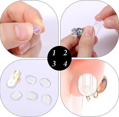 100 Pieces Earring Pads Silicone for Clip on Earrings Clear Silicone Clip-on Earring Backs Comfort Clip-On Earrings Cushions,Clear in Saudi Arabia