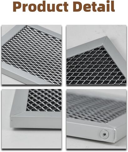 2-Pack Microwave Charcoal Grease Filter for GE Models JVM6175EK5ES, JVM6172SK5SS, JVM6175SK5SS, JVM6175YK5FS, JVM6175DK5WW, JVM6175DK5BB – Odor Elimination & Air Filtration (Black 2X Charcoal Filter) in Saudi Arabia
