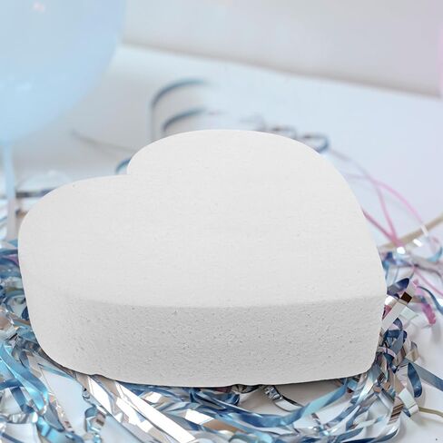 STOBOK 2pcs Heart-Shaped Cake Foam Dummy Styro Foam Heart Reusable Fake Cake Models for Wedding Baking Practice and Party Decor in Saudi Arabia