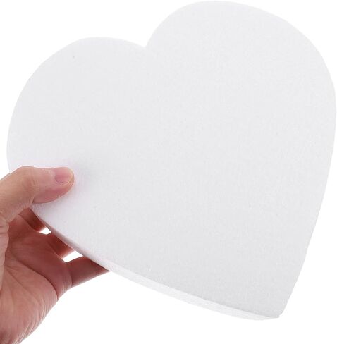 STOBOK 2pcs Heart-Shaped Cake Foam Dummy Styro Foam Heart Reusable Fake Cake Models for Wedding Baking Practice and Party Decor in Saudi Arabia