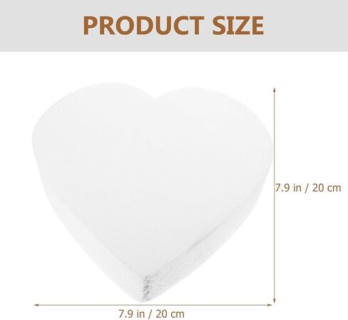 STOBOK 2pcs Heart-Shaped Cake Foam Dummy Styro Foam Heart Reusable Fake Cake Models for Wedding Baking Practice and Party Decor in Saudi Arabia