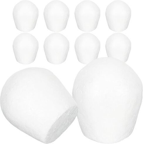 GANAZONO 20 قطعة من كب كيك الرغوة القابلة للطلاء نموذج كعكة صناعية نموذج كعكة دمية من الفوم لتزيين حفلات أعياد الميلاد وحفلات الزفاف والكريسماس باللون الأبيض 6.5 سم in Kuwait