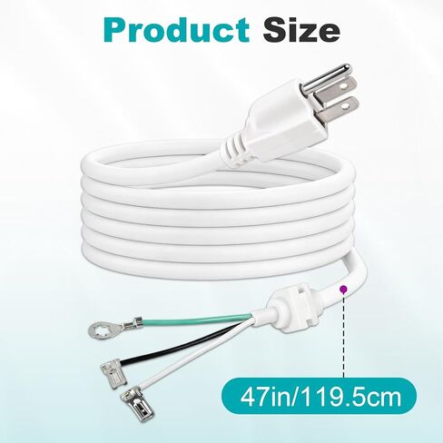 2 Pcs 9701025 Cord Power Compatible with Whirlpool, KitchenAid Stand Mixer, Replaces Part Numbers PS3489603 W10325327 W10325328 W10164882 W11396625 AP4926890 4176068 Various Models, White in Saudi Arabia