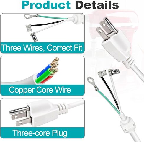 2 Pcs 9701025 Cord Power Compatible with Whirlpool, KitchenAid Stand Mixer, Replaces Part Numbers PS3489603 W10325327 W10325328 W10164882 W11396625 AP4926890 4176068 Various Models, White in Saudi Arabia
