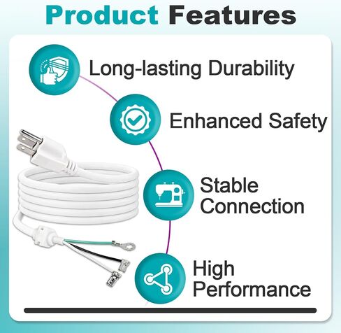 2 Pcs 9701025 Cord Power Compatible with Whirlpool, KitchenAid Stand Mixer, Replaces Part Numbers PS3489603 W10325327 W10325328 W10164882 W11396625 AP4926890 4176068 Various Models, White in Saudi Arabia