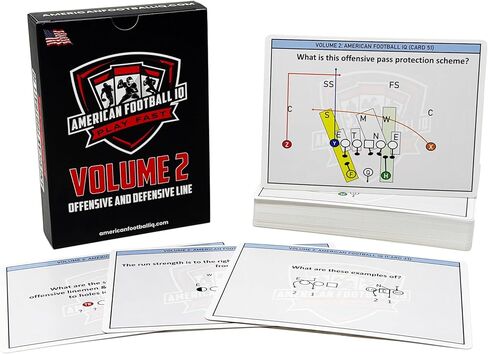 American Football Training Flashcards – Volume 2: Offensive & Defensive Line | Blocking Schemes, Protections, Fronts & Gap Responsibility | Coaching, Player & Fan Study Tool in Saudi Arabia