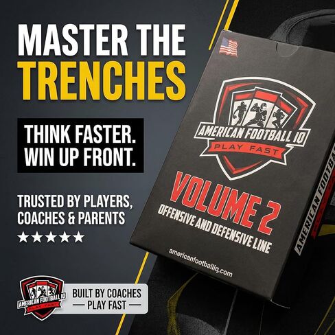 American Football Training Flashcards – Volume 2: Offensive & Defensive Line | Blocking Schemes, Protections, Fronts & Gap Responsibility | Coaching, Player & Fan Study Tool in Saudi Arabia