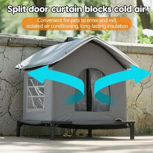 Outdoor Cat House, 2026 New Weatherproof Outside Cat House Can Accommodate 22lb, Stray Cats Dog Pad Houses, Outdoor Warm Feral Cat Dog Shelter with Removable, Medium in Kuwait
