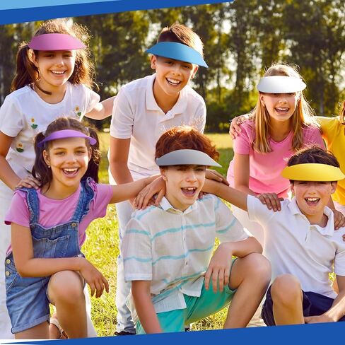 Retisee Summer Foam Visors for Kids Bulk Adjustable Sun Visor with Coil Bands Elastic Sun Protection Hat Golf Party Supplies in Saudi Arabia