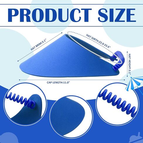 Retisee Summer Foam Visors for Kids Bulk Adjustable Sun Visor with Coil Bands Elastic Sun Protection Hat Golf Party Supplies in Saudi Arabia