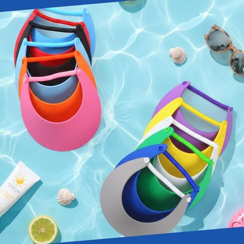 Retisee Summer Foam Visors for Kids Bulk Adjustable Sun Visor with Coil Bands Elastic Sun Protection Hat Golf Party Supplies in Saudi Arabia
