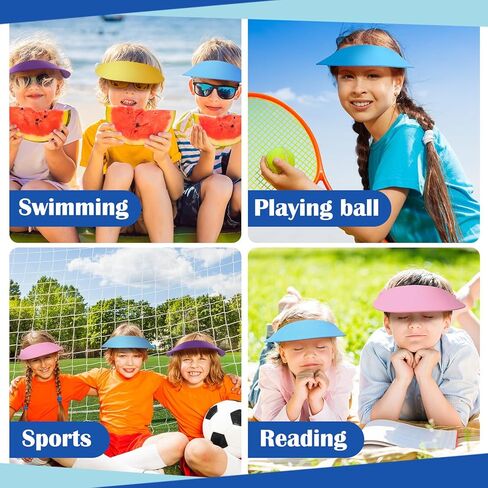 Retisee Summer Foam Visors for Kids Bulk Adjustable Sun Visor with Coil Bands Elastic Sun Protection Hat Golf Party Supplies in Saudi Arabia