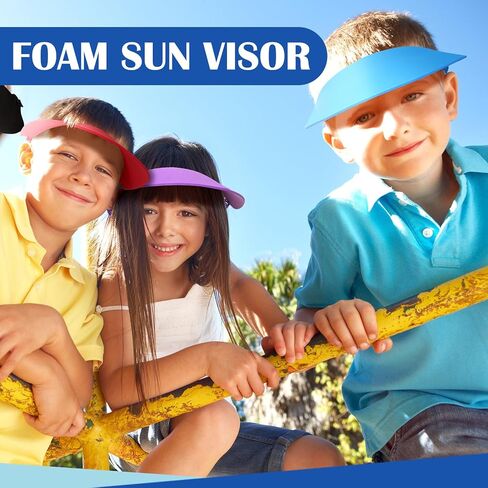 Retisee Summer Foam Visors for Kids Bulk Adjustable Sun Visor with Coil Bands Elastic Sun Protection Hat Golf Party Supplies in Saudi Arabia