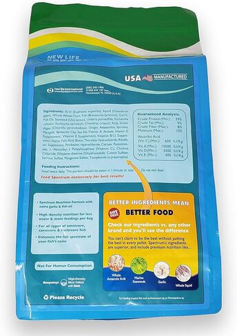 New Life Spectrum Naturox Spectrum Formula Large Pellet for Fresh & Saltwater Fish Bag 2200g in Saudi Arabia