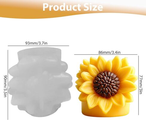Sunflower Silicone Candle Mold, 3D Unique Flowers Pillar Candle Mold for Candle Making, Epoxy Resin Casting Molds for DIY Resin Craft, Handmade Wax Soap & Home Decoration in Saudi Arabia