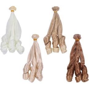 4 قطع من 4 قطع من GLOBLELAND شعر مستعار مجعد بطول 7.8 بوصة من شعر داوني بيرم طويل لصنع شعر مستعار للدمى، إكسسوارات دمى صناعية ناعمة ومرنة وبنية طويلة من جوز الهند لصناعة الحرف اليدوية in Kuwait